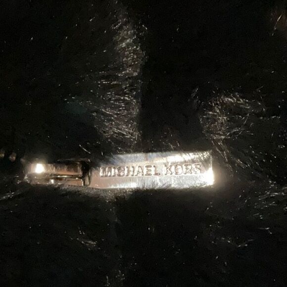 MICHAEL KORS NEW WITH TAGS WINDOWPANE BLACK FAUX FUR HOODED VEST JACKET MEDIUM - Picture 11 of 13